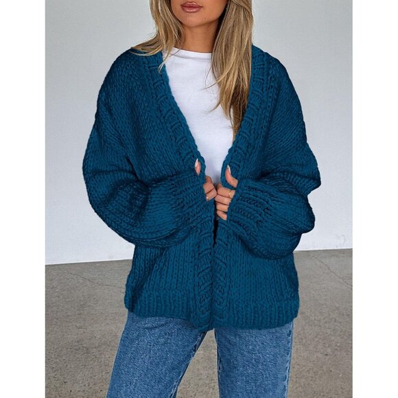 Womens Trendy Cardigan Sweaters Fall 2025 Long Sleeve Chunky Knit Outfits - Picture 6 of 8